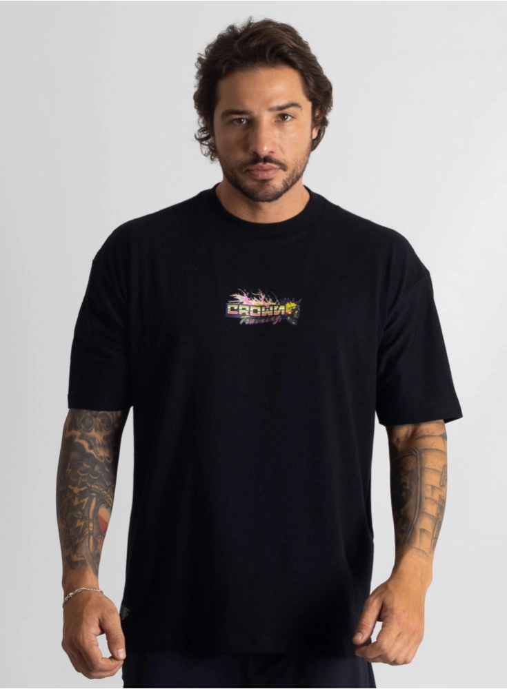 Camiseta Oversized Punk Preta | Crown Training