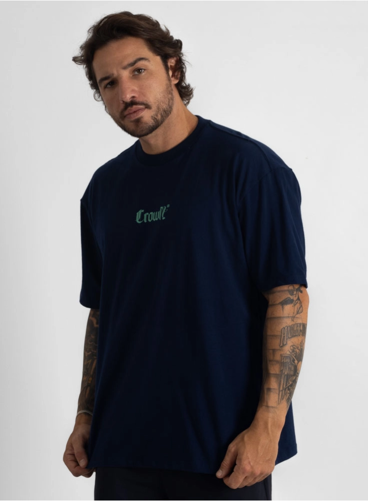 Camiseta Oversized Azul Marinho Angel | Crown Training