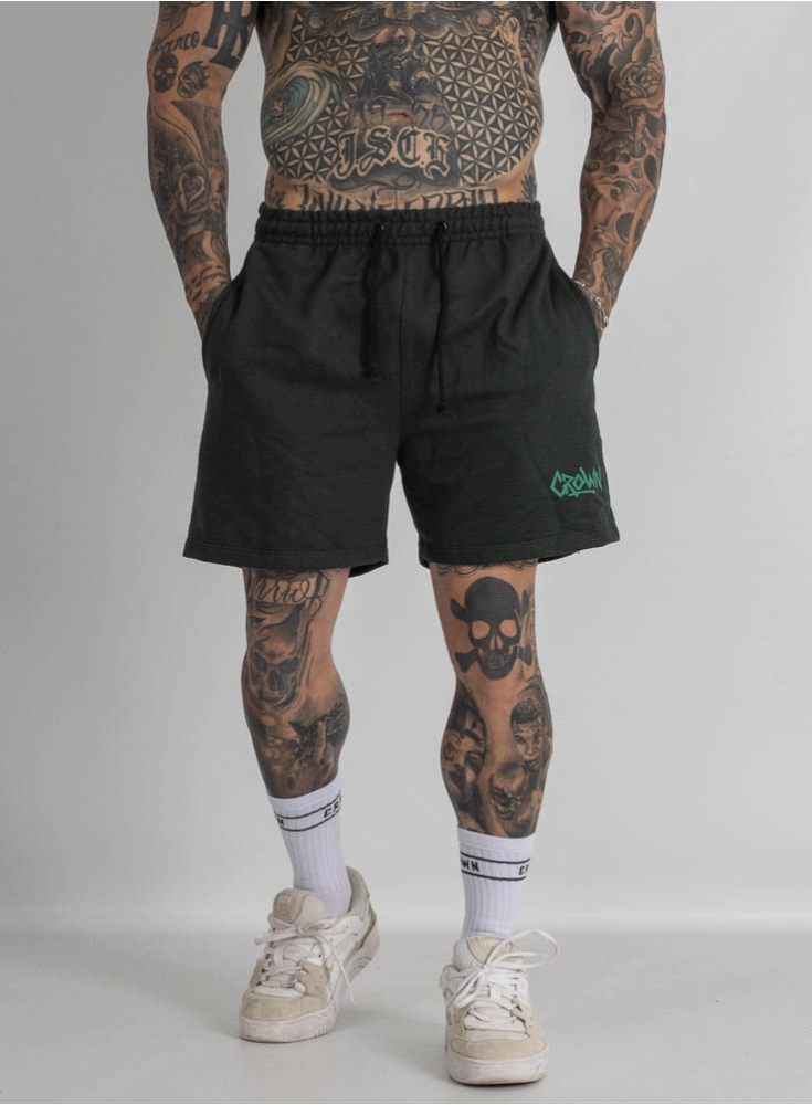 Bermuda de Moletom Crown Curta Graffs Verde