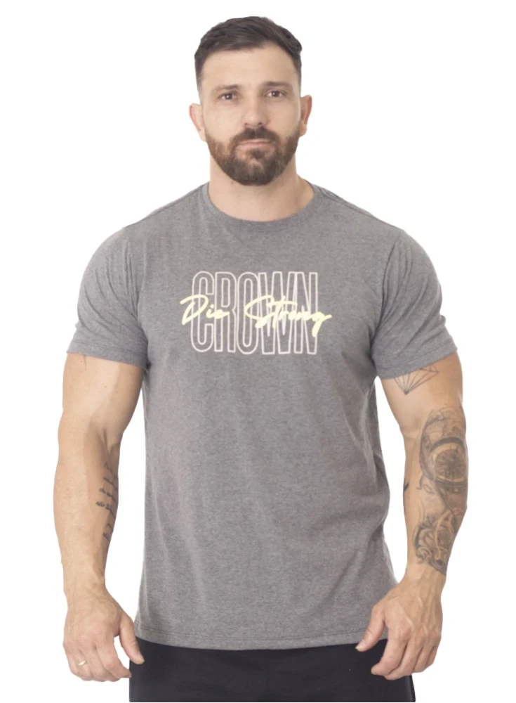 Camiseta Crown Training  Strong  Mescla Escuro 