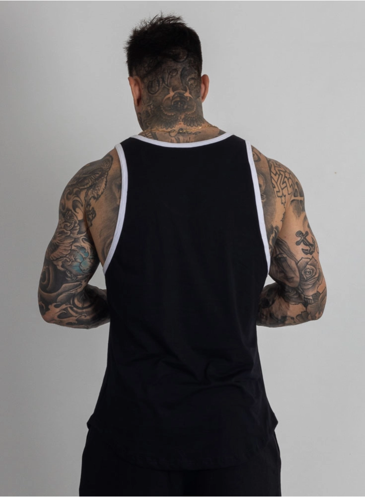 Regata Crown Tradicional Bordada Origin Preta Regata Crown Tradicional Bordada Origin Preta