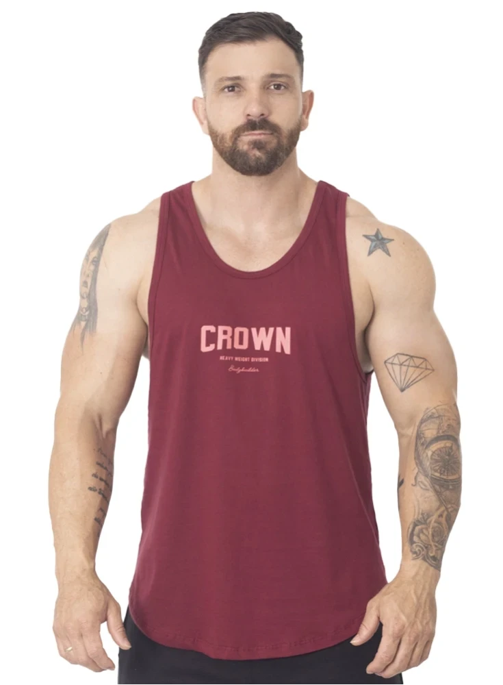 Regata Masculina Bordô Bodybuilder Crown Training