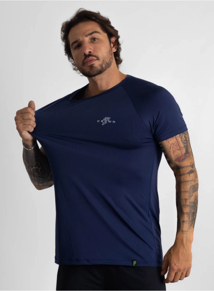 Camiseta Crown Dry Fit ice Blaze Reps Azul Marinho