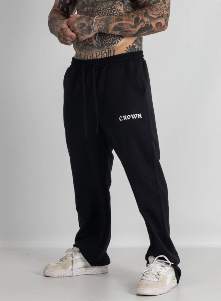 Calça Crown Training Moletom Reta Bordada Calça Crown Training Moletom Reta Bordada