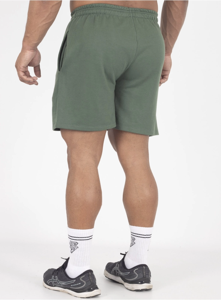 Bermuda Crown Moletom Curta Raio Bordada Verde Escuro 