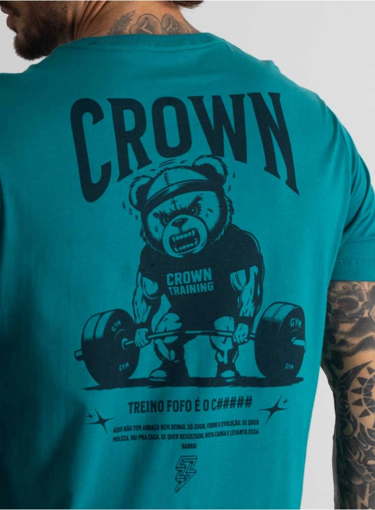 Camiseta Crown Training Treino Fofo Verde Petróleo
