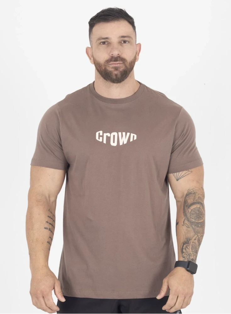 Camiseta Crown Training Bubble  Marrom Taupe 