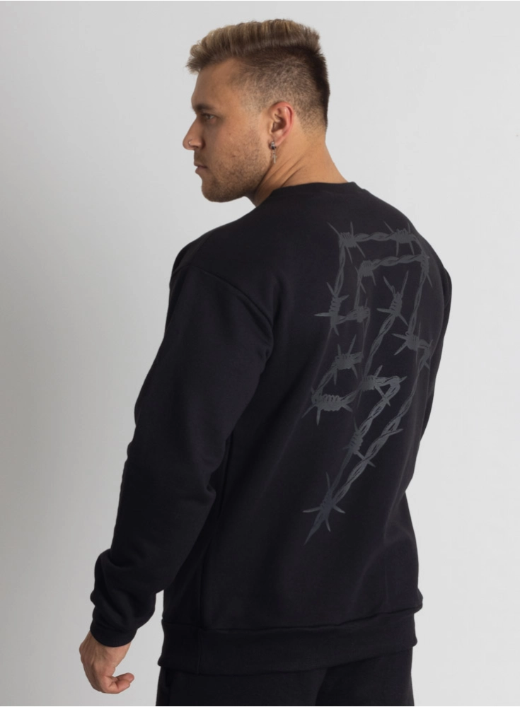 Moletom Crown Farpado Preto