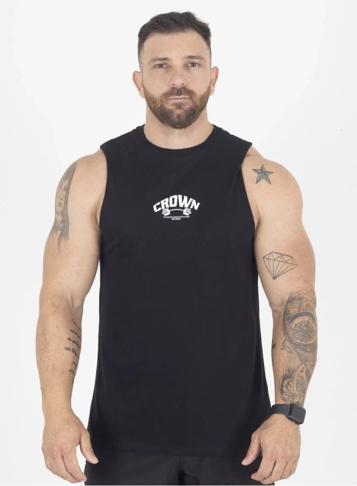 Regata Crown New Tank Dumbbell  Preto 