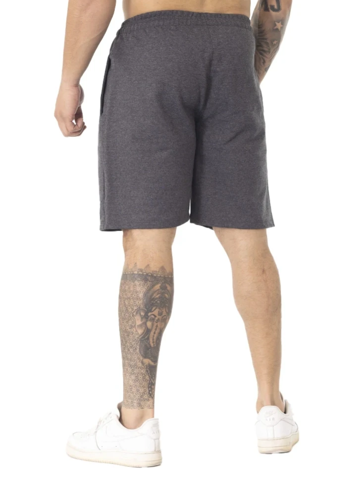 Bermuda Crown Moletom Tradicional Dark Bordada  Mescla Black 