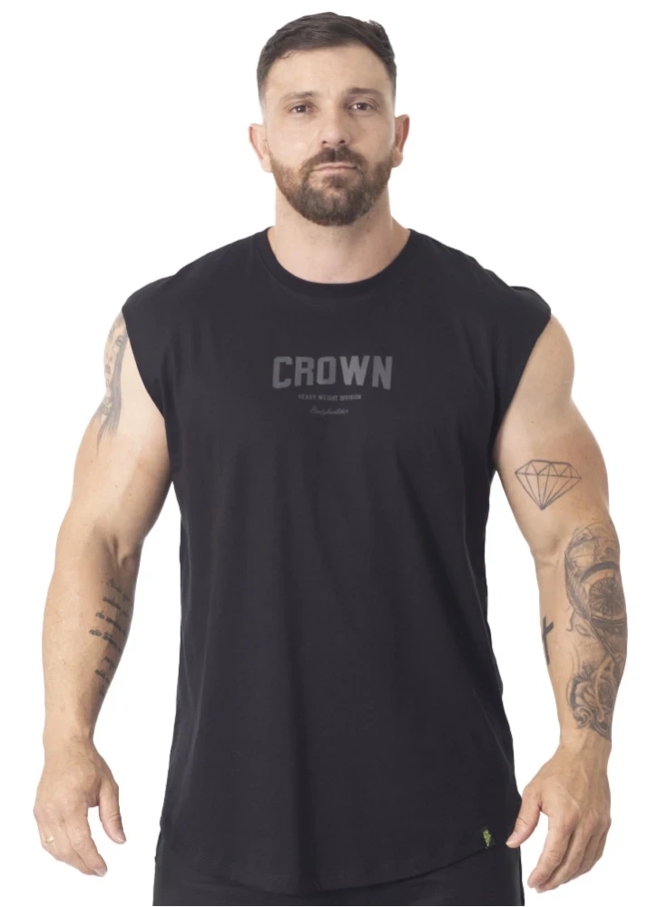 Regata Crown Japonesa Bodybuilder  Preto 