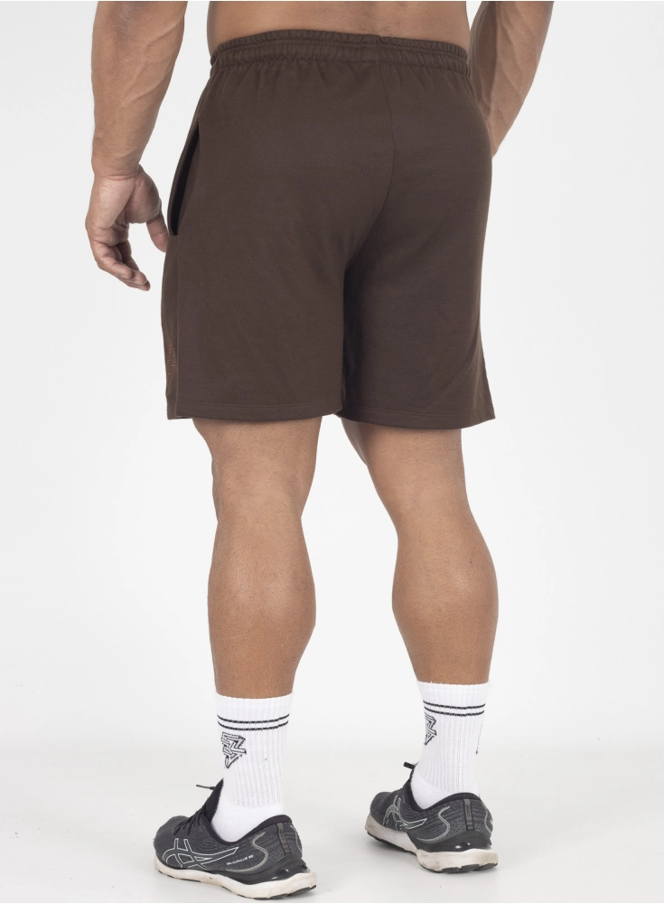 Bermuda Crown Moletom Curta Raio Bordada  Marrom