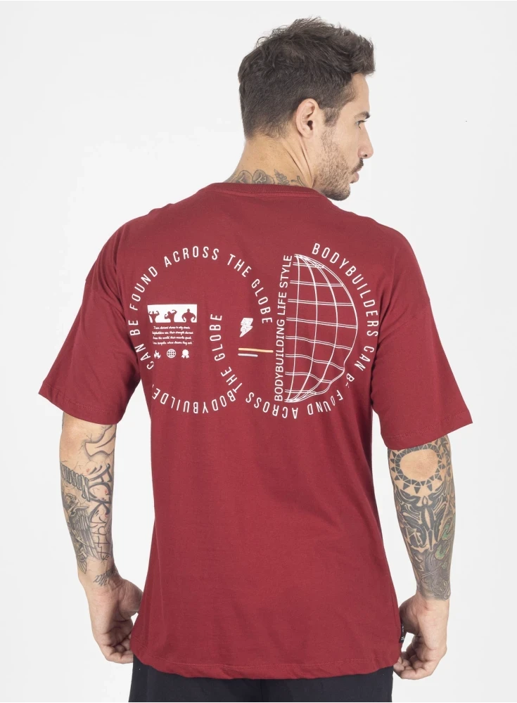 Camiseta Crown Training Over World  Bordô 