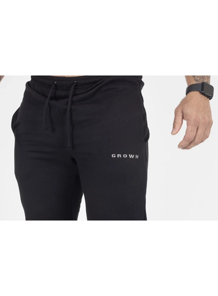 Calça Crown Training Moletom Slim Dark Preto