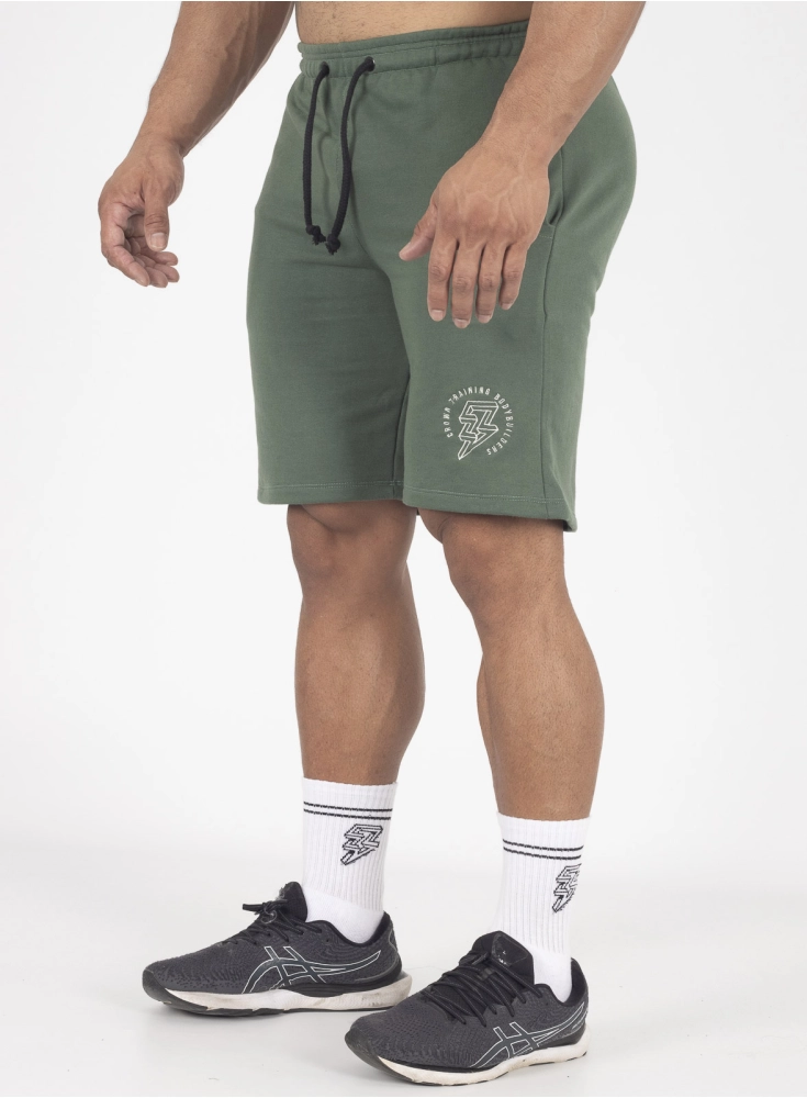 Bermuda Crown Trad Moletom Bodybuilding Bordada  Verde Escuro 