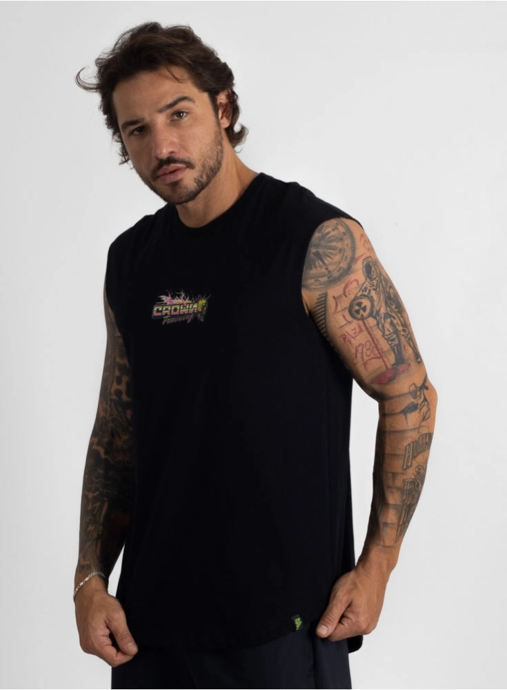 Regata Crown Japonesa Punk Preta Regata Crown Japonesa Punk Preta