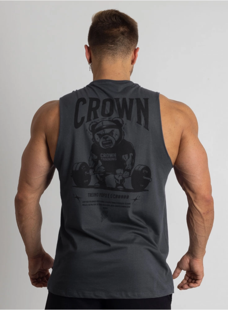 Regata Crown New Tank Treino Fofo Grafite Regata Crown New Tank Treino Fofo Grafite