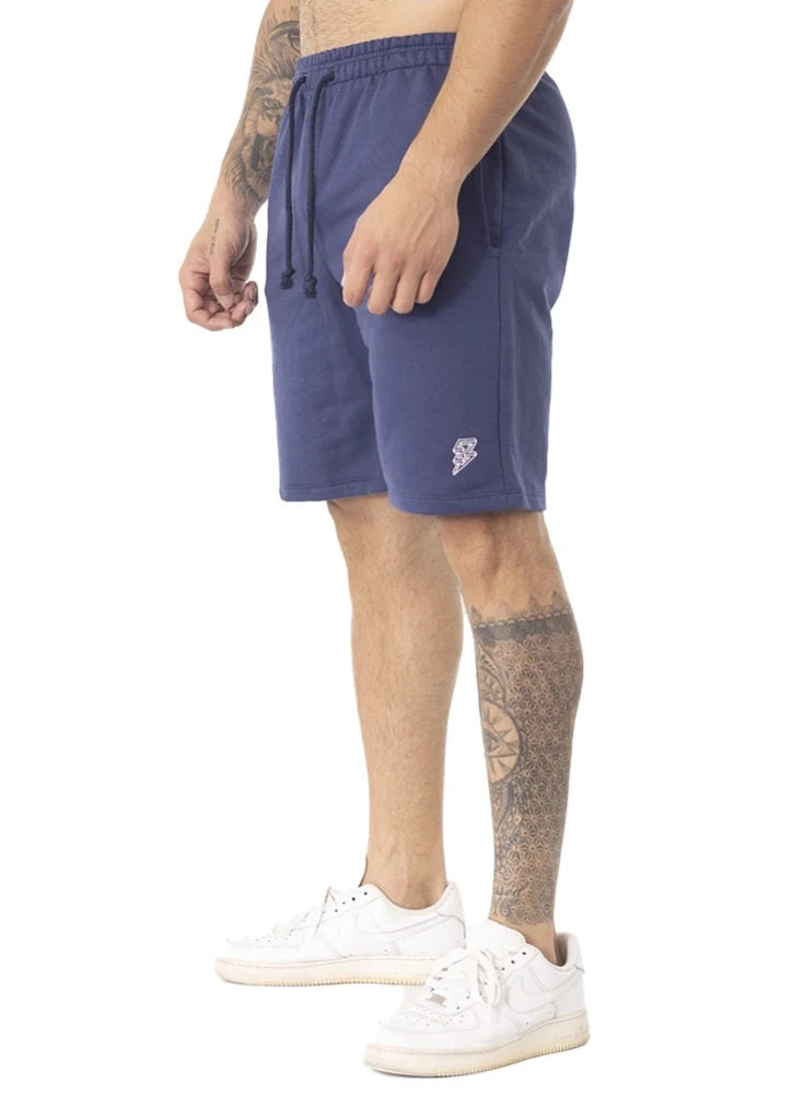 Bermuda Crown Moletom Tradicional Dark Bordada  Azul Marinho 