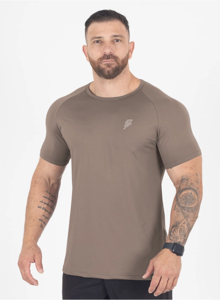 Camiseta Crown Dry Fit Marrom Taupê