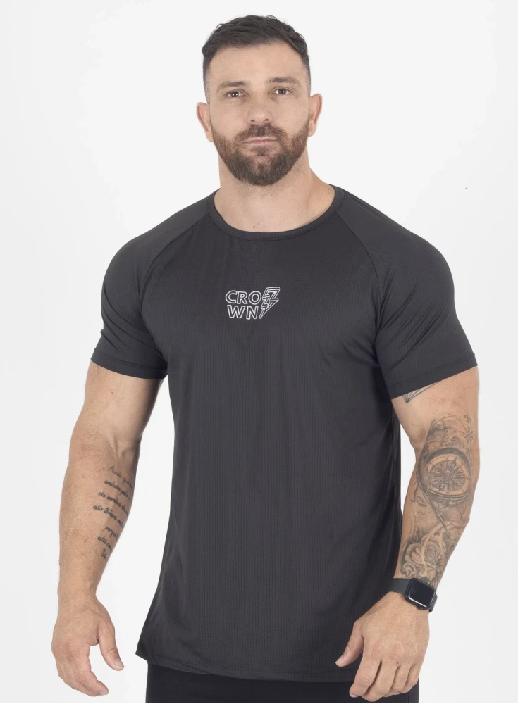 Camiseta Crown Dry Fit ice Raio Preta