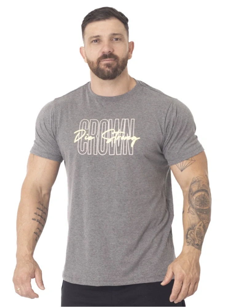Camiseta Crown Training  Strong  Mescla Escuro 