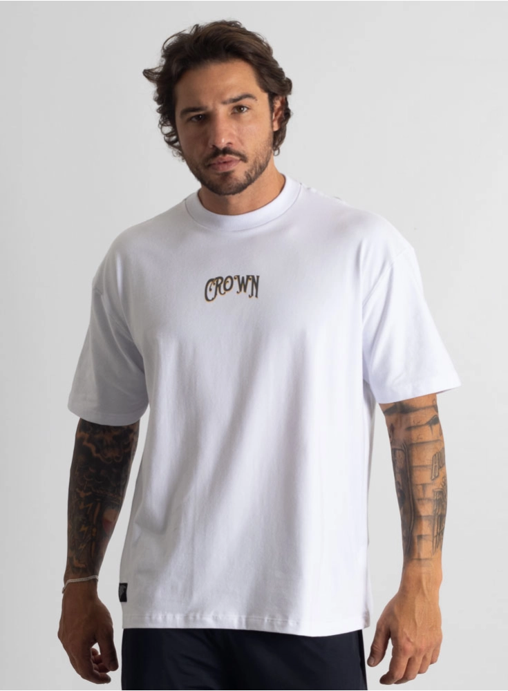 Camiseta Oversized Bullet Wings Branca