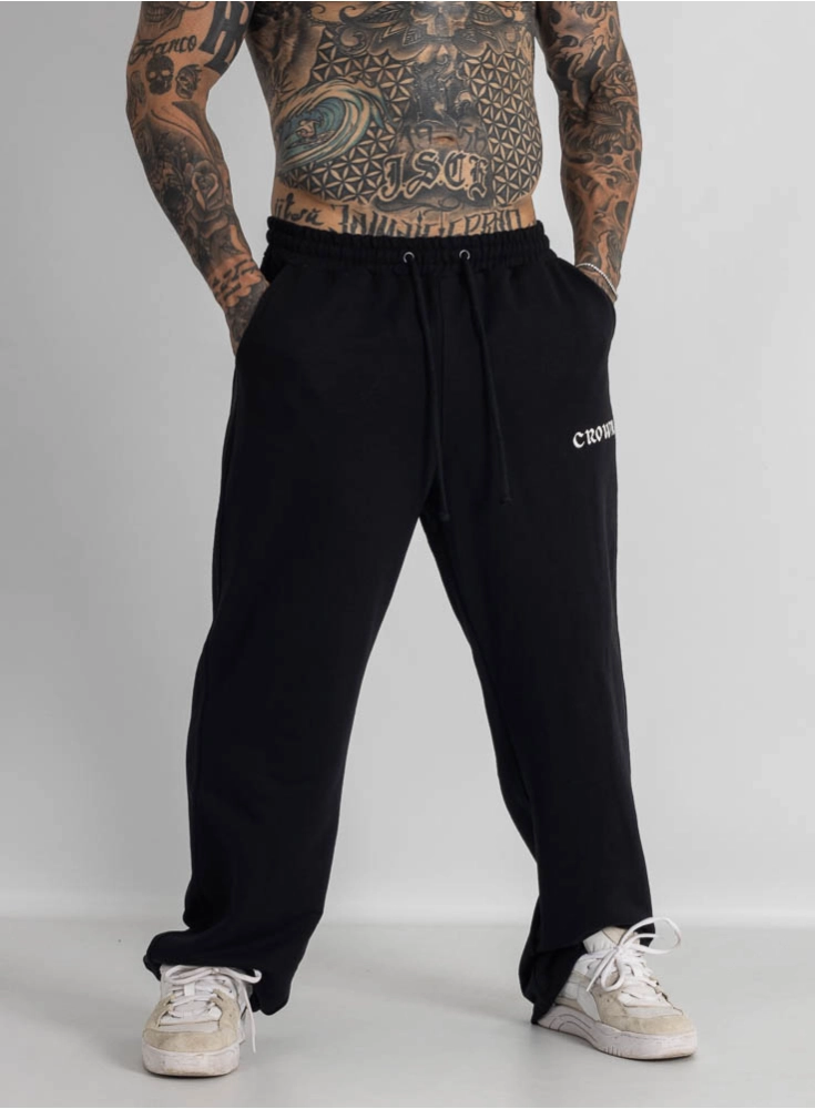 Calça Crown Training Moletom Reta Bordada Calça Crown Training Moletom Reta Bordada