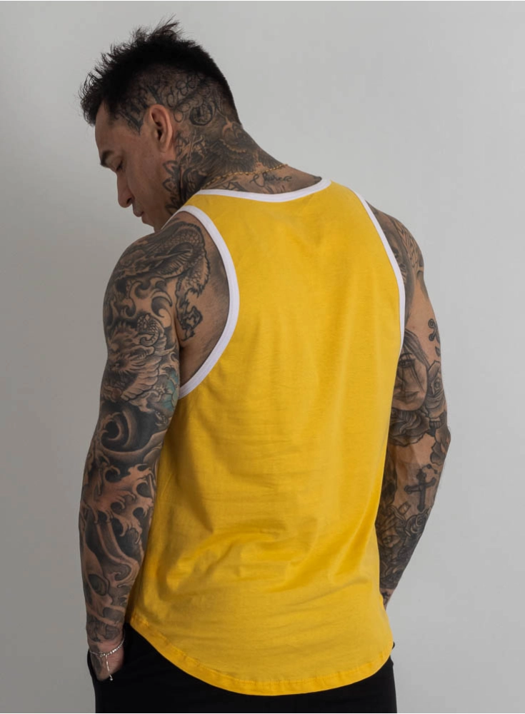 Regata Crown Tradicional Bordada Origin Amarelo Regata Crown Tradicional Bordada Origin Amarelo