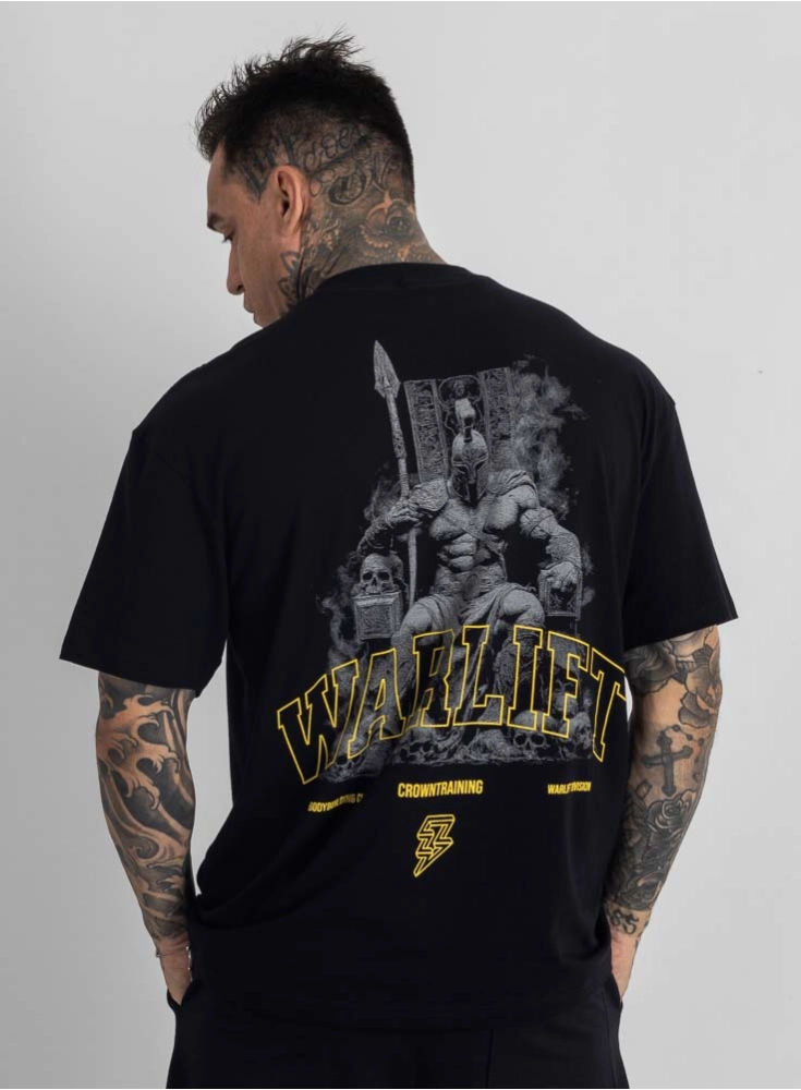 Camiseta Oversized Warlift Sparta Preta Camiseta Oversized Warlift Sparta Preta