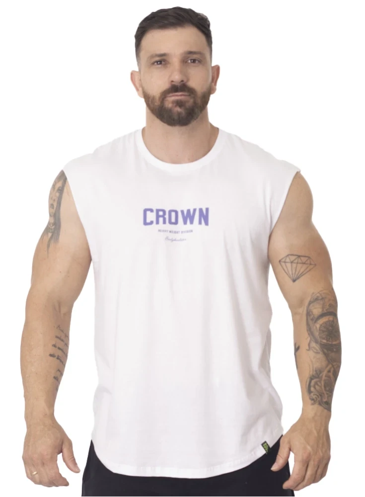 Regata Crown Japonesa Bodybuilder  Branco 