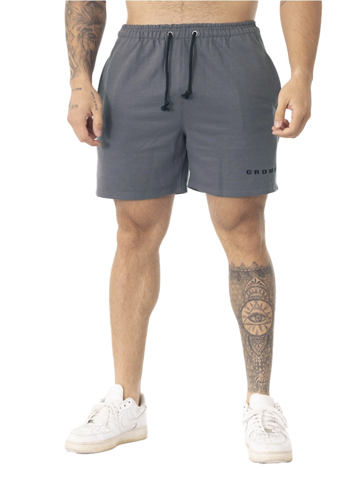 Bermuda Crown Moletom Curta Dark Bordada Grafite Bermuda Crown Moletom Curta Dark Bordada Grafite