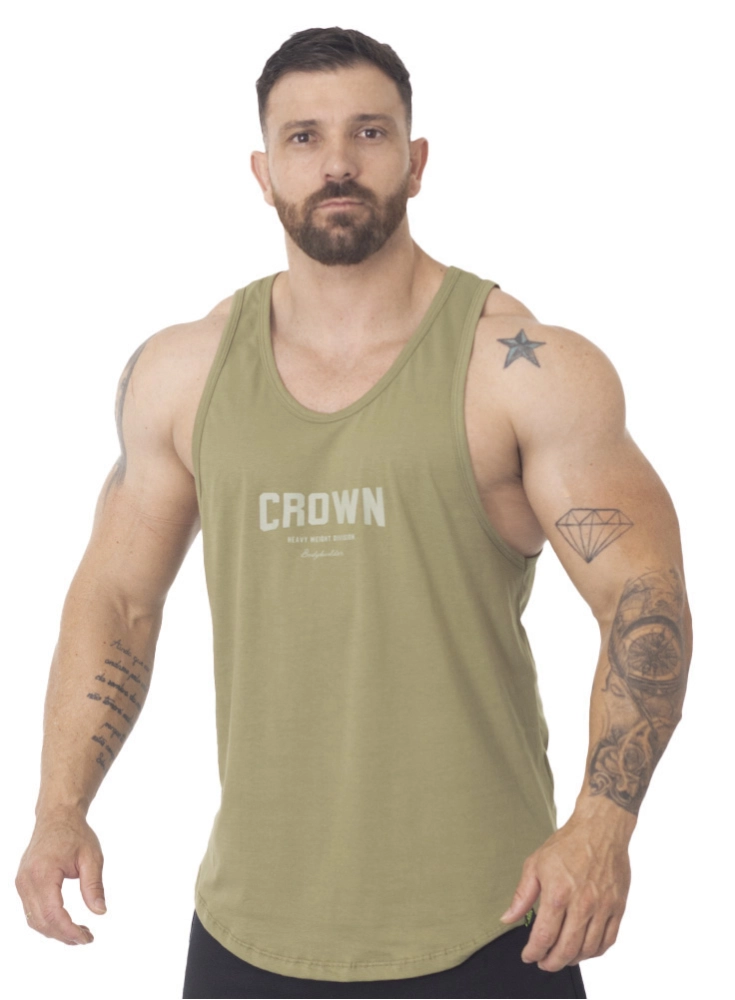Regata Crown Tradicional Bodybuilder Verde Militar Regata Crown Tradicional Bodybuilder Verde Militar