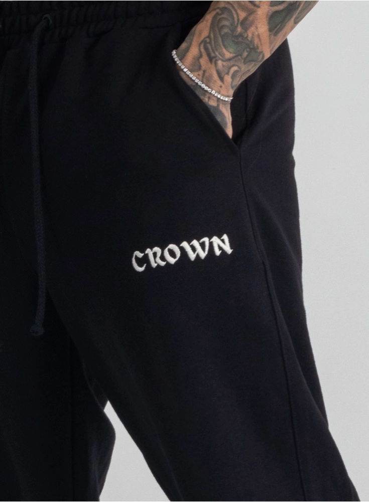 Calça Crown Training Moletom Reta Bordada Calça Crown Training Moletom Reta Bordada