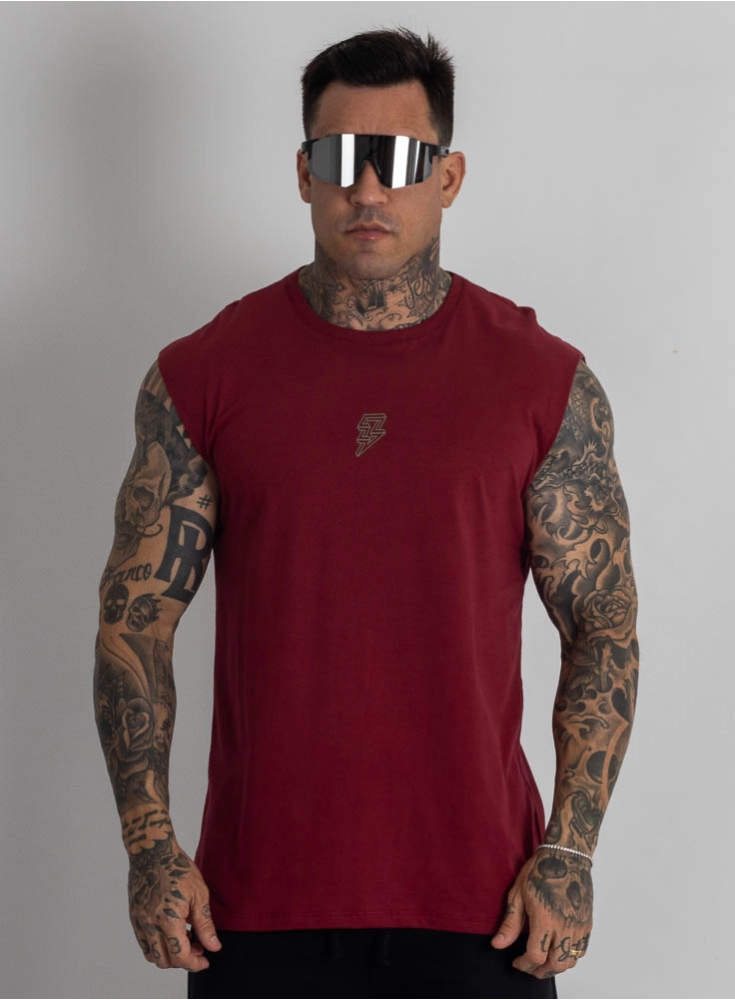 Regata Crown Japonesa Reta Bodybuilder Bordô Regata Crown Japonesa Reta Bodybuilder Bordô