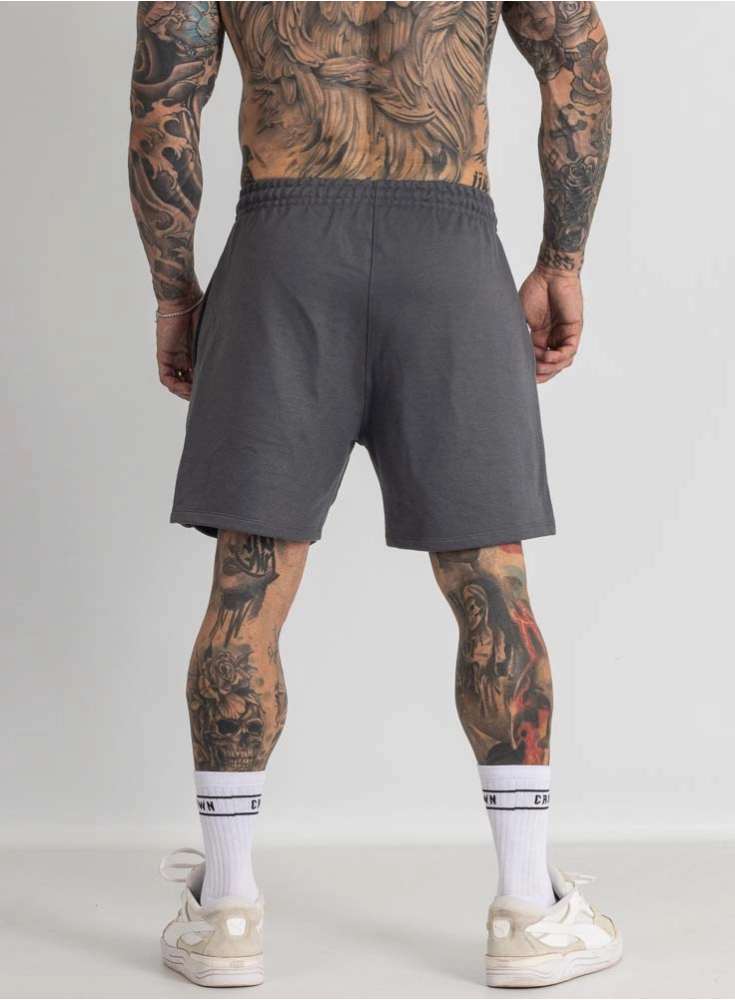 Bermuda de Moletom Crown Curta Raio Grafite Bermuda de Moletom Crown Curta Raio Grafite