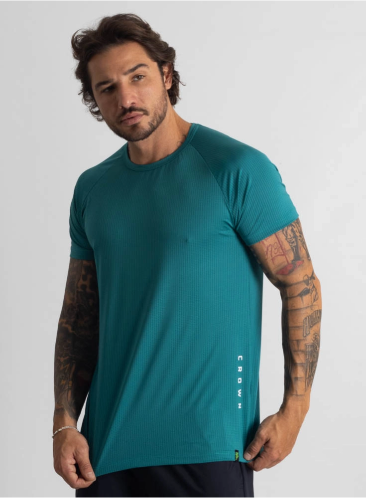 Camiseta Crown Dry Fit ice Elemental Verde Petróleo