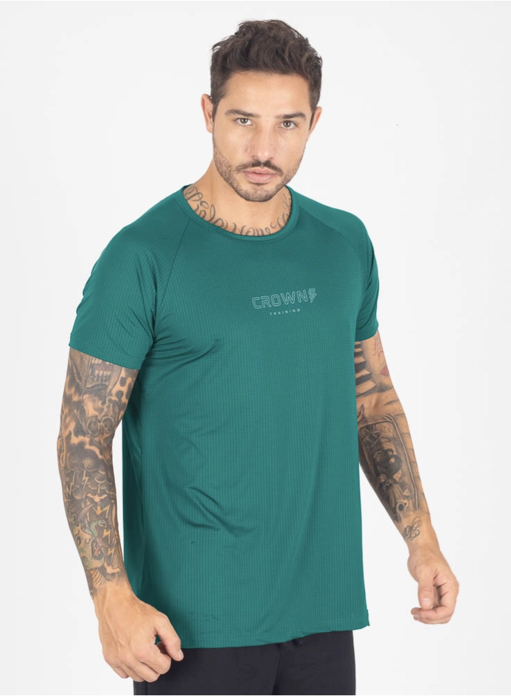 Camiseta Crown Dry Fit ice Verde Petróleo
