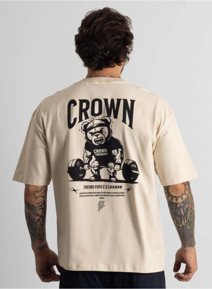 Camiseta Oversized Treino Fofo Creme