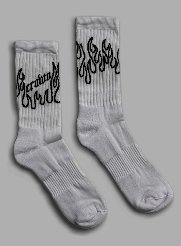 Meia Cano Alto Crown Training Branca Fire Meia Cano Alto Crown Training Branca Fire