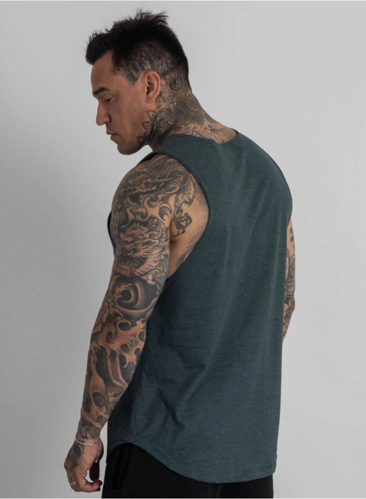 Regata Crown Tank Block Mescla Verde Escuro