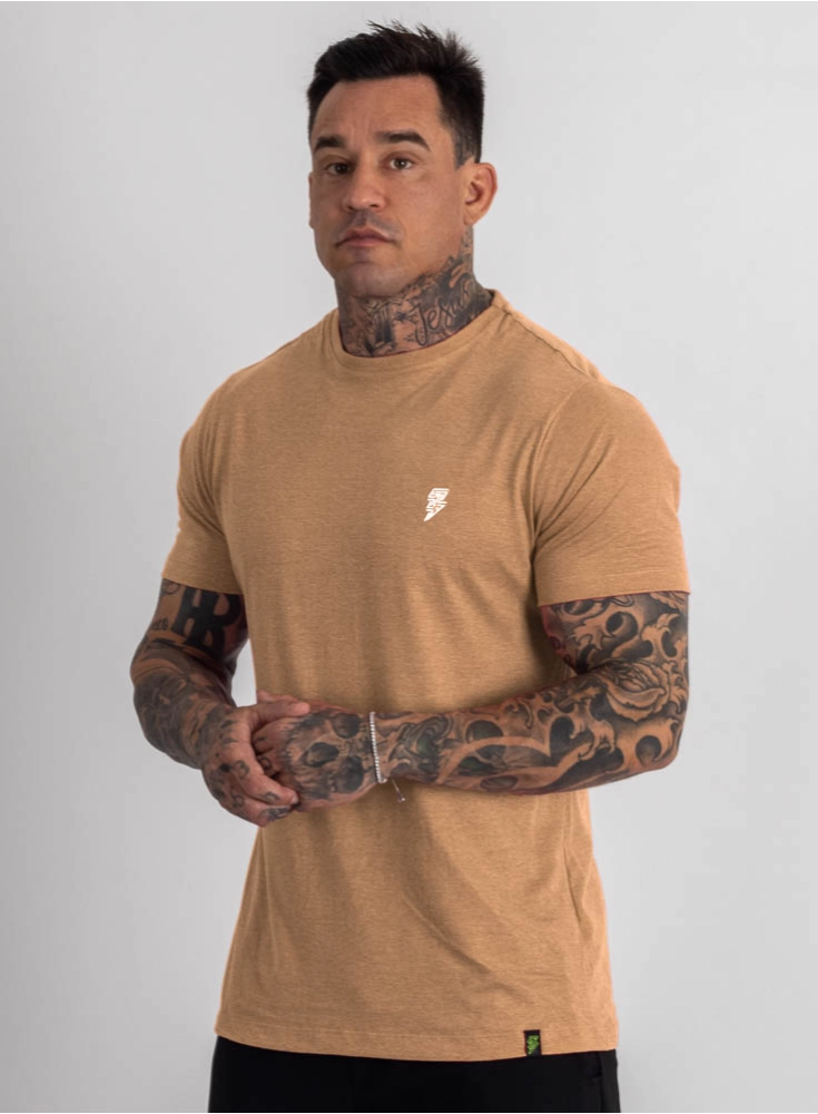 Camiseta Crown Training Minimalist Mescla Caramelo Camiseta Crown Training Minimalist Mescla Caramelo