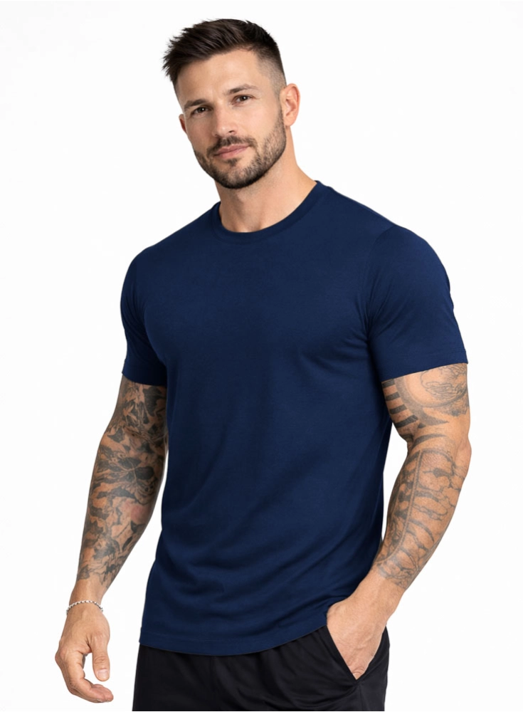 Camiseta Crown Tech Modal Azul Marinho Camiseta Crown Tech Modal Azul Marinho