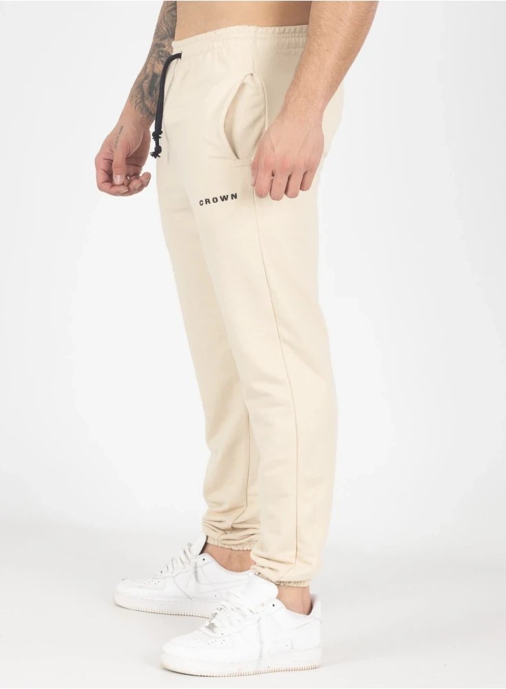 Calça Crown Training Moletom Slim Dark Creme Calça Crown Training Moletom Slim Dark Creme