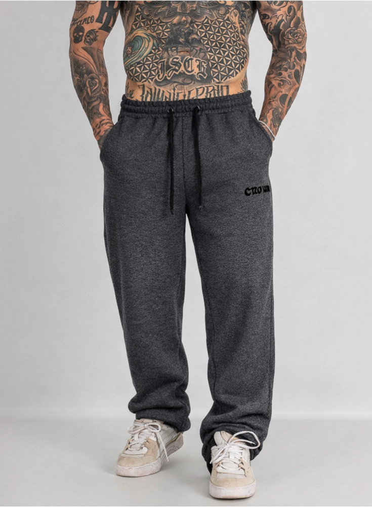 Cal&ccedil;a Crown Training Moletom Reta Bordada Mescla