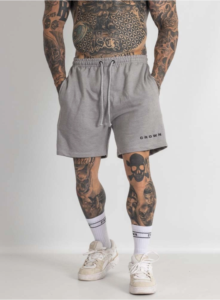 Bermuda de Moletom Crown Curta Dark Mescla