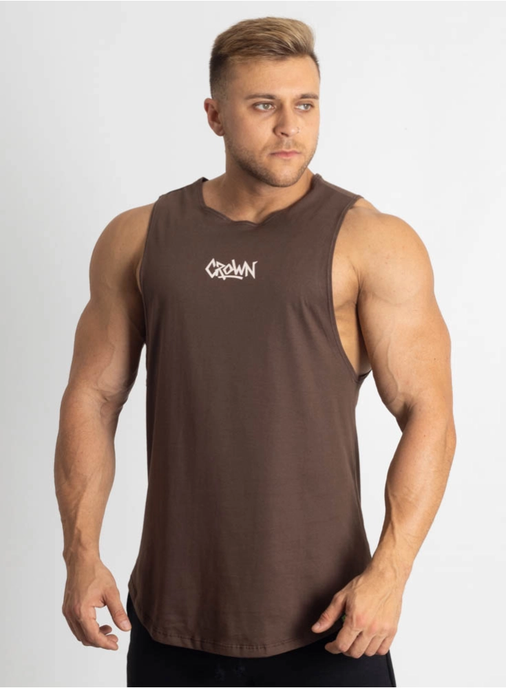 Regata Crown Tank Graffs Marrom Taupê Regata Crown Tank Graffs Marrom Taupê