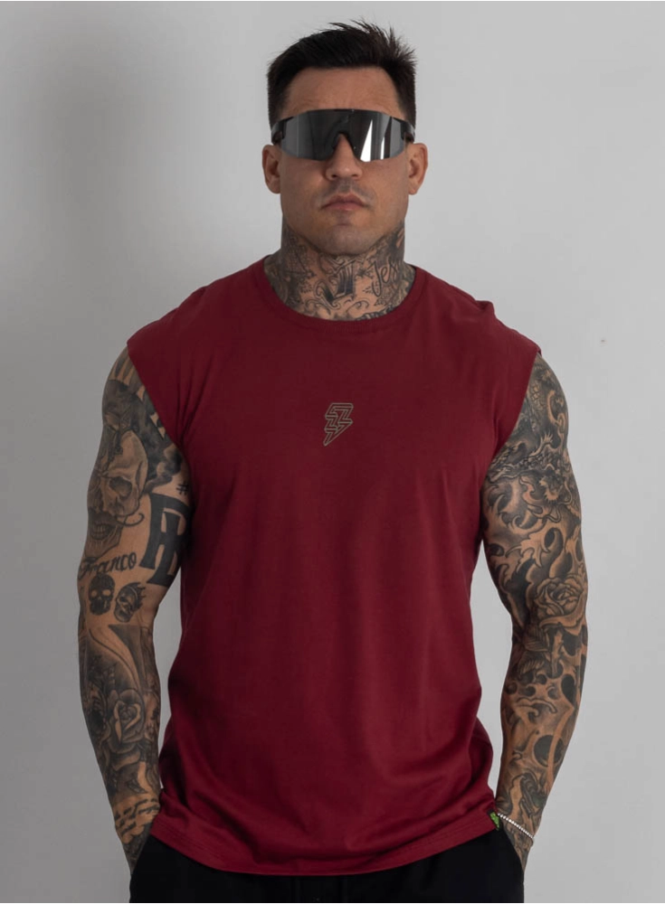 Regata Crown Japonesa Reta Bodybuilder Bordô Regata Crown Japonesa Reta Bodybuilder Bordô