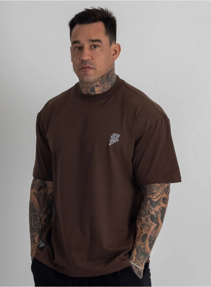 Camiseta Oversized Logo Marrom