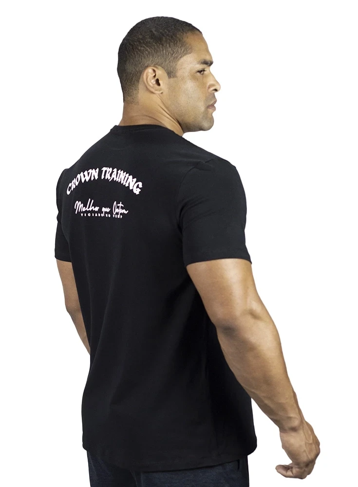 Camiseta Crown Training  Trad Preta Viciado no Pump