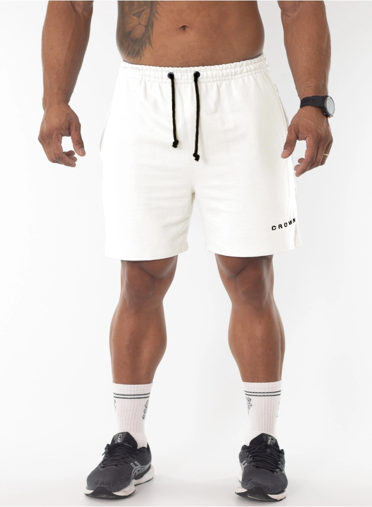 Bermuda Crown Moletom Curta Dark Off White